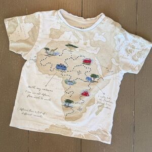 Mayoral Spain Toddler Boys Short-Sleeve Africa Map Roadtrip T-Shirt • Size 24M